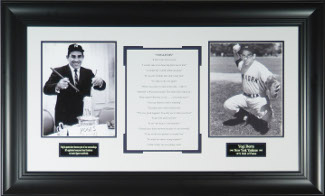 Yogi Berra New York Yankees Vintage 2 Photo YOGI-ISMS 34X21 Custom Framing