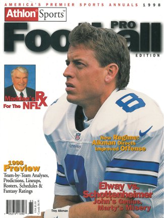 Troy Aikman unsigned Dallas Cowboys Athlon Sports 1998 NFL Pro Football Preview Magazine