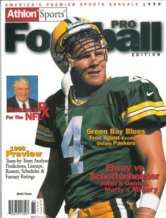 Brett Favre unsigned Green Bay Packers Athlon Sports 1998 NFL Pro Football Preview Magazine