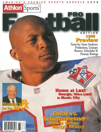 Eddie George unsigned Tennessee Oilers/Titans Athlon Sports 1998 NFL Pro Football Preview Magazine
