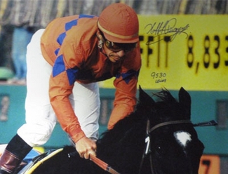 Laffit Pincay signed Horse Racing 16X20 Photo 9530 Career Wins