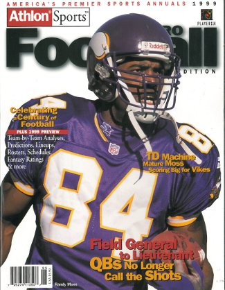 Randy Moss unsigned Minnesota Vikings Athlon Sports 1999 NFL Pro Football Preview Magazine