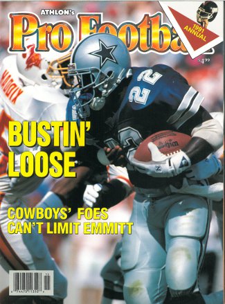 Emmitt Smith unsigned Dallas Cowboys Athlon Sports 1991 NFL Pro Football Preview Magazine