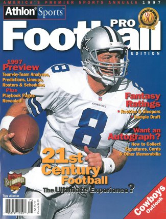 Troy Aikman unsigned Dallas Cowboys Athlon Sports 1997 NFL Pro Football Preview Magazine