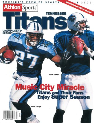 Eddie George unsigned Tennessee Titans 2000 Pro Football Championship Season Commemorative Issue Magazine w/ McNair