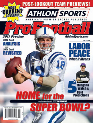 Peyton Manning unsigned Indianapolis Colts 2011 Athlon Sports NFL Pro Football Magazine Preview