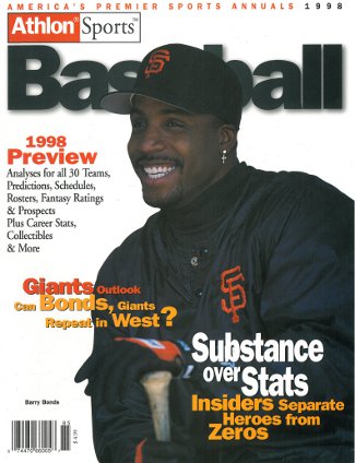 Barry Bonds San Francisco Giants Athlon Sports 1998 MLB Baseball Preview Magazine -NEW