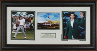 Adam Scott 2013 Augusta Masters Champion PGA Golf 3-Photo Premium Leather Framing (22x35)