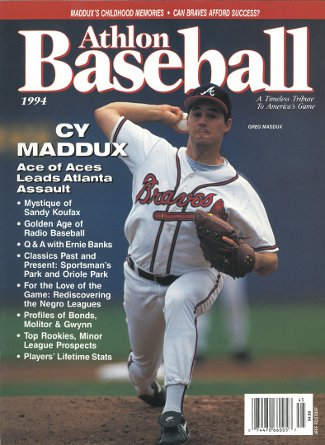 Greg Maddux unsigned Atlanta Braves Athlon Sports 1994 MLB Baseball Preview Magazine