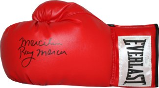 Ray Mercer signed Everlast Red Left Boxing Glove w/ Merciless (1988 Seoul Olympic Gold)