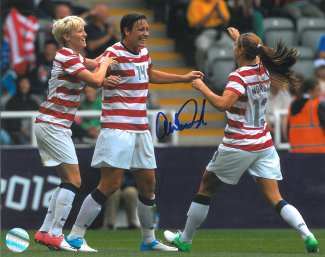 Abby Wambach signed 16X20 Photo Celebration vs New Zealand 2012 London Olympics Horizontal (Womens Soccer Team USA)