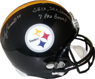 Andy Russell signed Pittsburgh Steelers FS Rep Helmet SB IX, SB X Champs & 7 Pro Bowls- JSA Hologram
