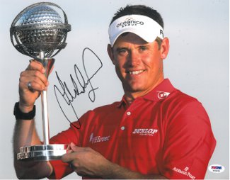 Lee Westwood signed 11X14 Photo PGA w/ Trophy- PSA Hologram