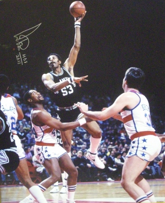 Artis Gilmore signed San Antonio Spurs 16x20 Photo HOF 2011 vs Bullets