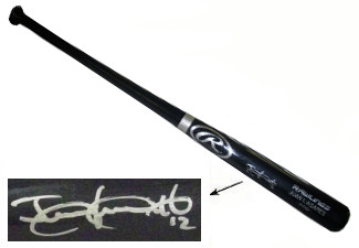 Juan Lagares signed Rawlings Black Big Stick Name Engraved Bat #12 (New York Mets) Leaf Authentics