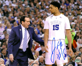 Jahlil Okafor signed Duke Blue Devils 16x20 Photo #15 (with Mike Krzyzewski)