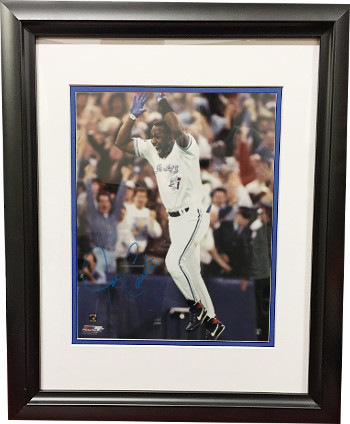 Joe Carter signed Toronto Blue Jays 16X20 Photo Custom Framing (1993 World Series Celebration)