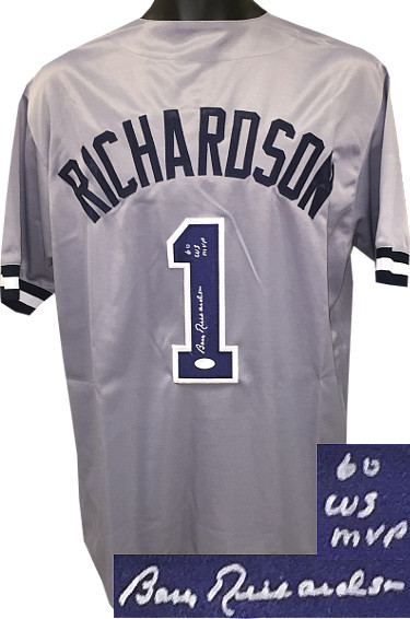 Bobby Richardson signed Gray Custom Stitched Pro Style Baseball Jersey w/ 60 WS MVP XL- JSA Witnessed Hologram