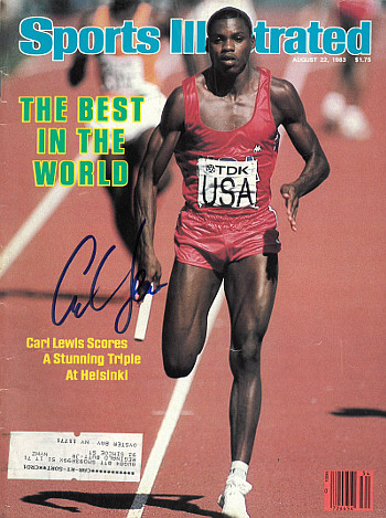 Carl Lewis signed Team USA Sports Illustrated Full Magazine- JSA- 8/22/1983 (1983 World Championships)