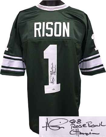 Andre Rison signed Green TB Custom Stitched Jersey 88 Rose Bowl Champion XL
