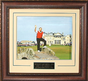 Jack Nicklaus 2005 British Open Farewell Swilcan Bridge 11X14 Photo Premium Leather Framing & V-Groove Matting