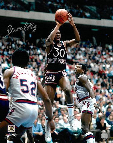 Bernard King signed New Jersey Nets 16x20 Photo (blue jersey)