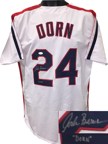 Corbin Bernsen signed White TB Custom Stitched Baseball Jersey "DORN" XL- JSA Hologram (Major League Movie)