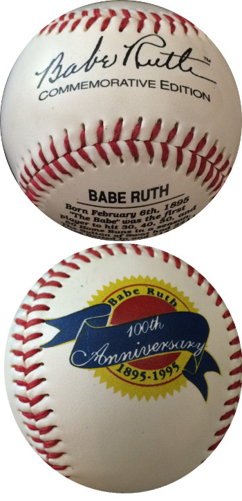 Babe Ruth New York Yankees 1995 100th Anniversary Commemorative Edition Baseball - Rep Signature