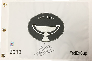 Henrik Stenson signed 2013 FedEx Cup White PGA Embroidered Pin Flag- JSA Hologram