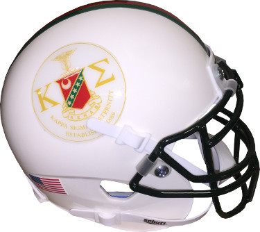 Kappa Sigma Fraternity Logo White Matte Schutt Football Mini Helmet