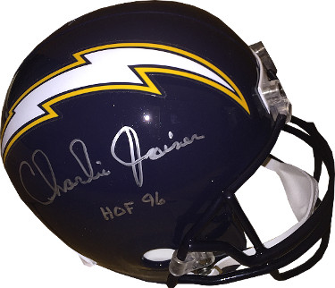 Charlie Joiner signed San Diego Chargers TB Navy Full Size Rep Helmet HOF 96- Steiner Hologram