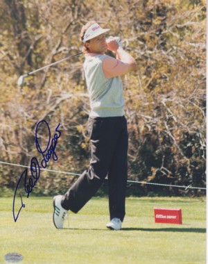 Bernhard Langer signed 8x10 Photo- Mounted Hologram