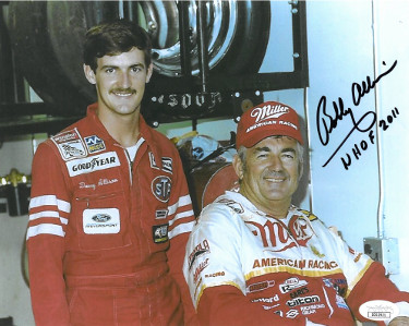 Bobby Allison signed NASCAR 8x10 Photo NHOF 2011- JSA Hologram (w/ Davey Allison)