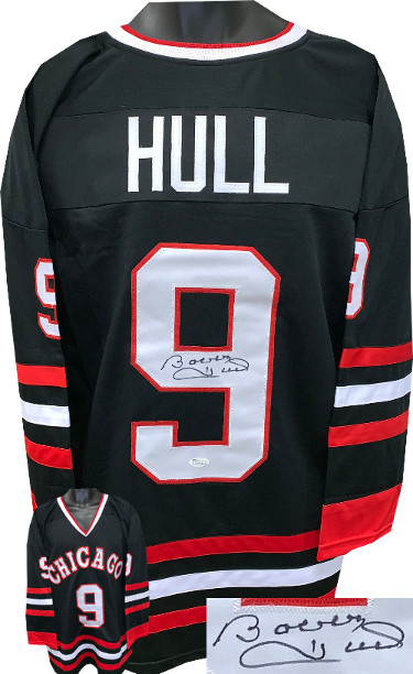 Bobby Hull signed Black TB Custom Stitched Pro Hockey Jersey XL- JSA Hologram