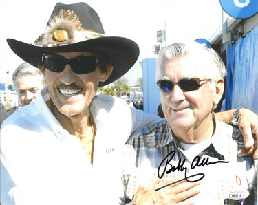 Bobby Allison signed NASCAR 8x10 Photo- JSA Hologram #DD39152 (w/ Richard Petty)