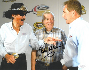 Bobby Allison signed NASCAR 8x10 Photo- JSA Hologram #DD39153 (w/ Richard Petty & Darrell Waltrip)