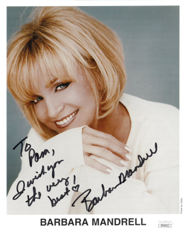 Barbara Mandrell signed 8x10 Photo To Pam- I Wish You the Very Best- JSA Hologram #DD39211