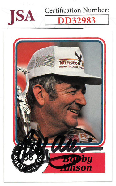 Bobby Allison signed NASCAR 1988 Maxx Charlotte Racing Trading Card #30- JSA Hologram #DD32983