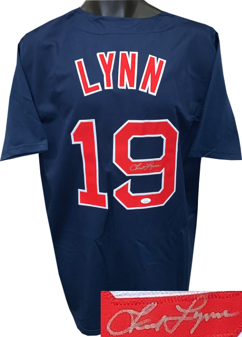 Fred Lynn signed Navy TB Custom Stitched Baseball Jersey XL- JSA Witnessed Hologram
