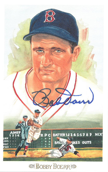 Bobby Doerr signed 1989 Boston Red Sox Perez-Steele Celebration Postcard (photo) #13- JSA Hologram #DD64317