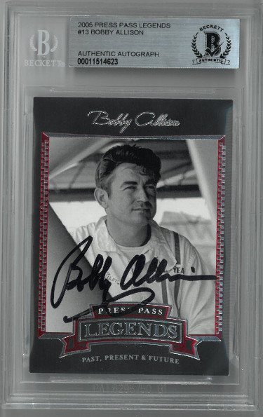 Bobby Allison signed NASCAR 2005 Press Pass Legends Card #13- Beckett BAS #00011514623