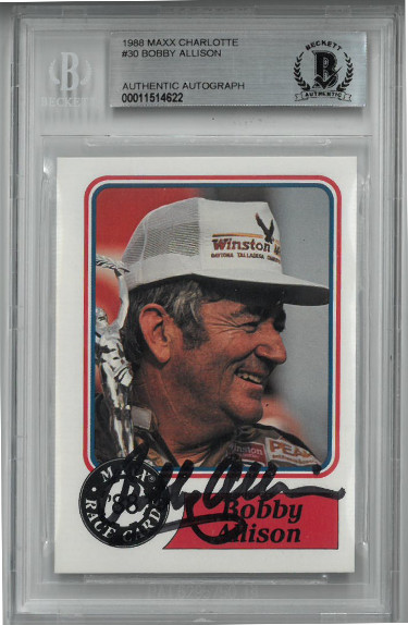 Bobby Allison signed NASCAR 1988 Maxx Charlotte Card #30- Beckett BAS #00011514622
