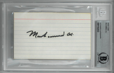 Muhammad Ali signed Vintage 3x5 Index Card/Cut Sig- Beckett/BAS #00011662933 Slabbed - BOXING