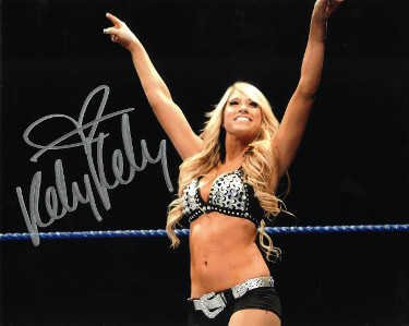 Kelly Kelly signed WWE ECW Diva 8x10 Photo (Barbie Blank/black outfit)