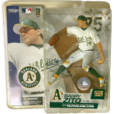 Barry Zito signed 2003 Oakland A's MLB McFarlane Sports Picks Action Figure Original Packaging Series 7- JSA #EE60327