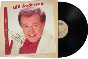 Bill Anderson signed 1986 A Place In The Country Album Cover/LP/Vinyl Record- JSA #GG08479