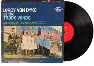 Leroy Van Dyke signed 1964 at the Trade Wings Album Cover/LP/Vinyl Record- JSA #GG08451 (imperfect)