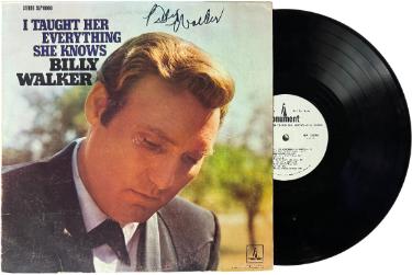 Billy Walker signed 1968 I Taught Her Everything Album Cover/LP/Vinyl Record- JSA #GG08455