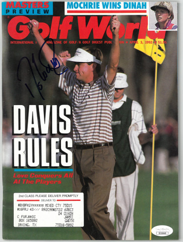 Davis Love, III signed Golf World Full Magazine 4/3/1992- JSA #EE63440 (Players Championship)