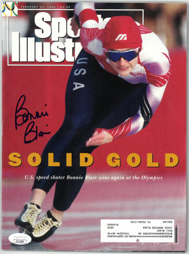 Bonnie Blair signed Sports Illustrated Full Magazine 2/24/1992- JSA #II11599 (Winter Olympics/Speed Skating)